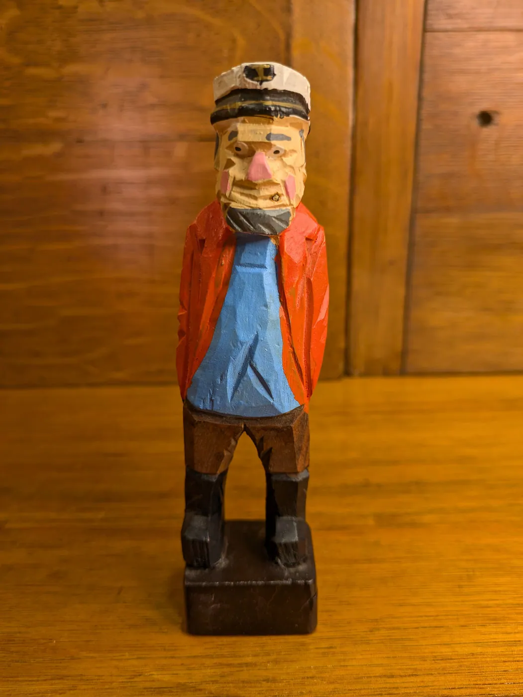 Vintage Hand-Carved Folk Art Figurines, Set of 4 Nautical Characters, photo 6 of 12