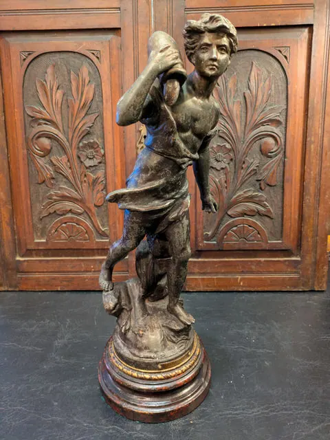 Antique Continental Spelter Figure “Le Torrent” After Anfrie, c.1900