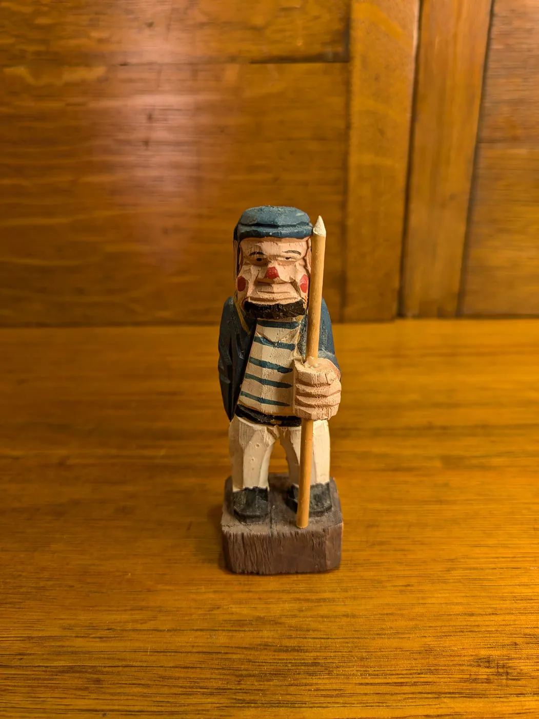 Vintage Hand-Carved Folk Art Figurines, Set of 4 Nautical Characters, photo 4 of 12