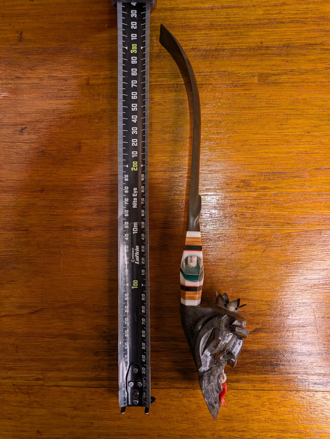 Vintage Hand-Carved Demon Face Pipe, 31cm, Soviet Prison Art, Mixed Resin & W, photo 10 of 10
