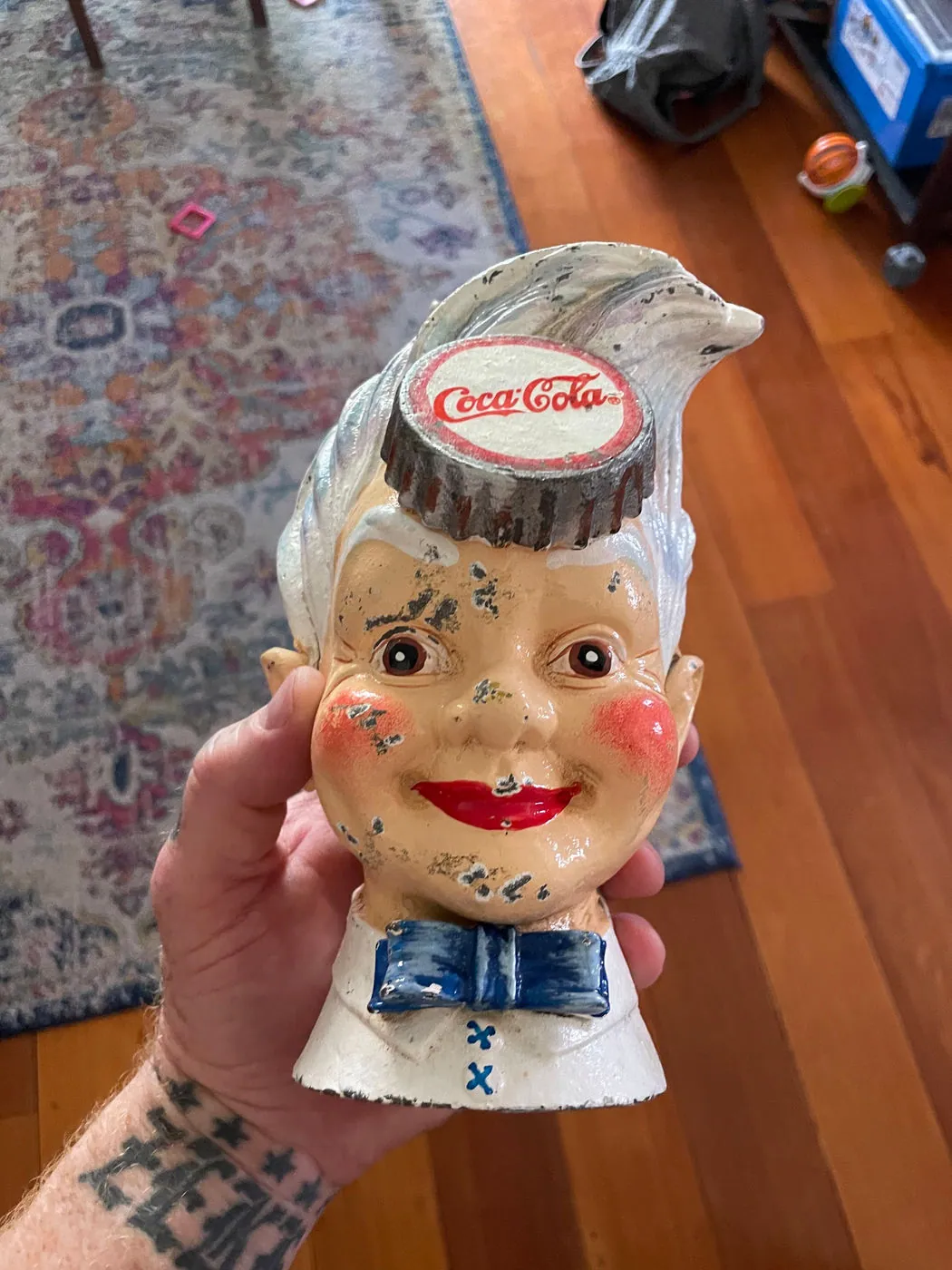Odd Coca-Cola man, Cast Iron money-box. (Very Heavy), photo 9 of 9