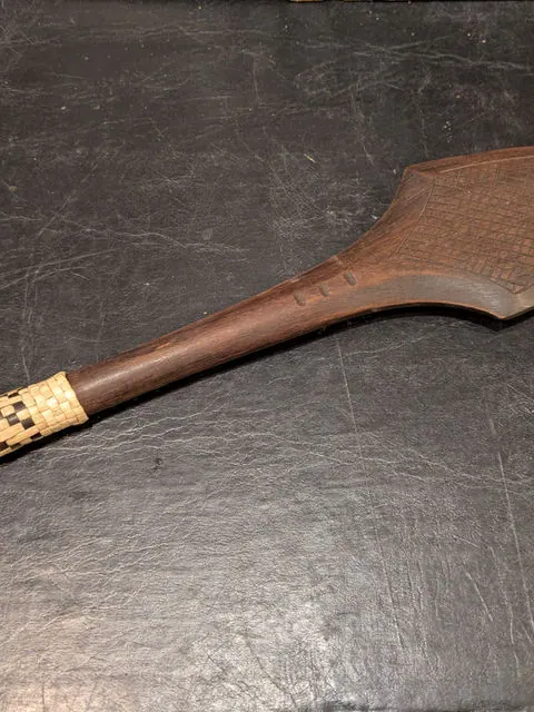 Antique Papua New Guinea Carved Wooden Paddle Club, c.1910