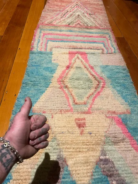 5 In 1, Azilal Runner, Colourful Authentic Moroccan Rug, 280 x 70 cm