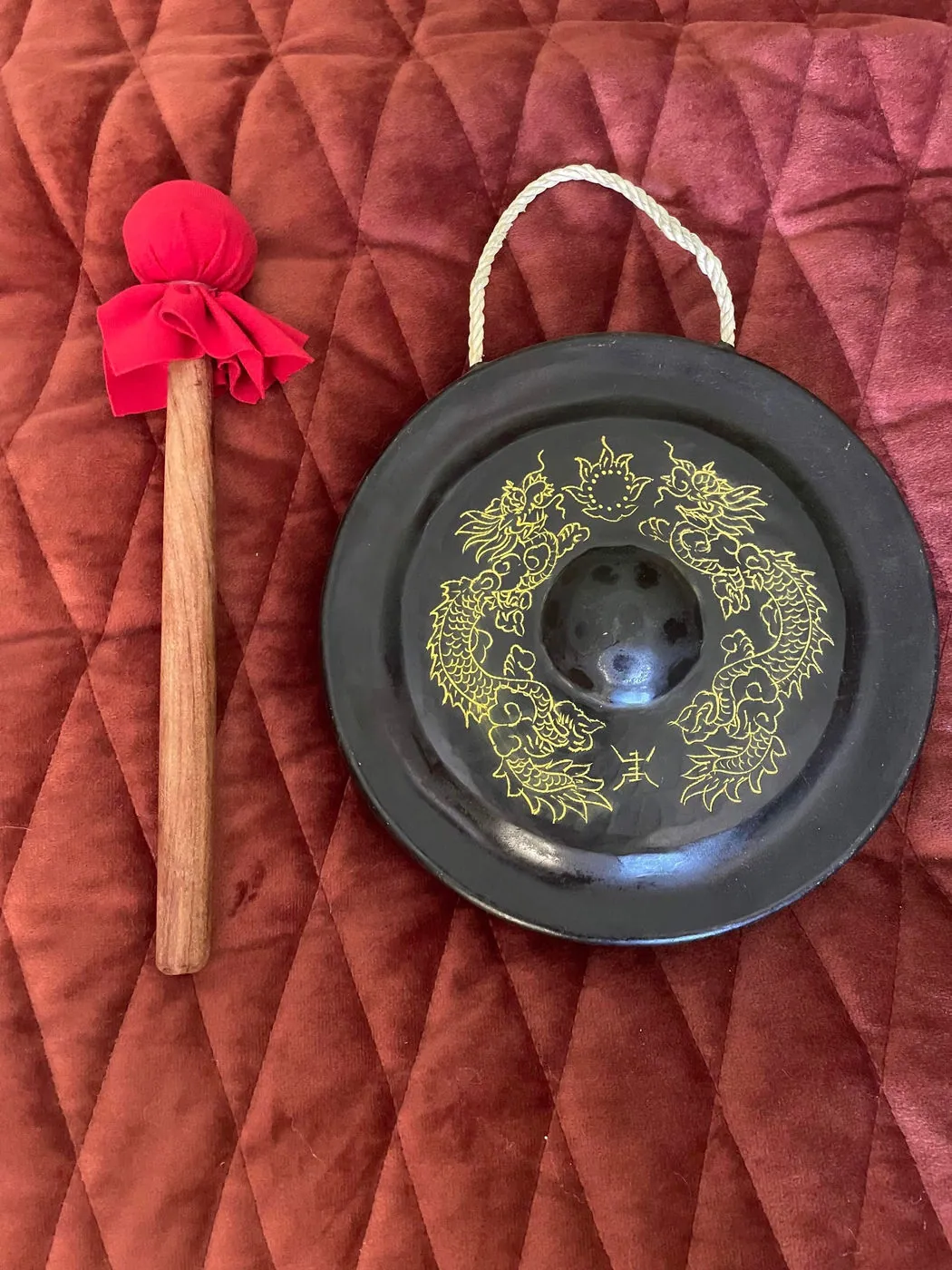 Vietnamese gong with Mallet, 20 x 20 cm, photo 1 of 8