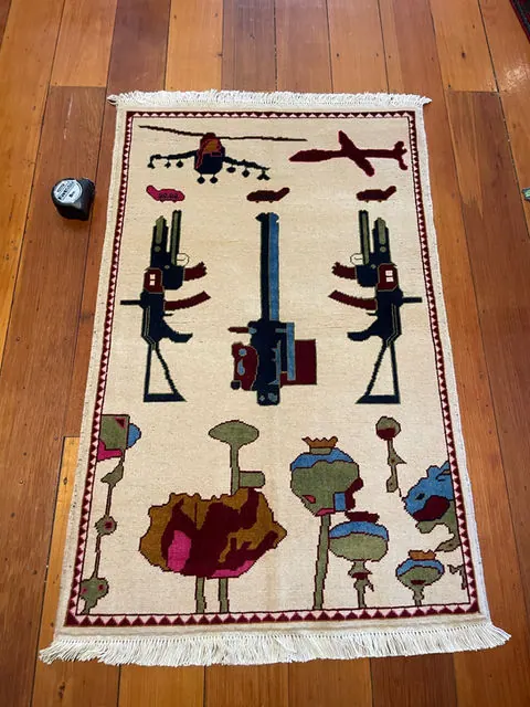 Sold: War Rug #1021, 130 x 81 cm