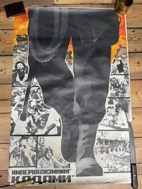 1987 Dated Soviet Union Propaganda Poster, Large Original in Great Condition