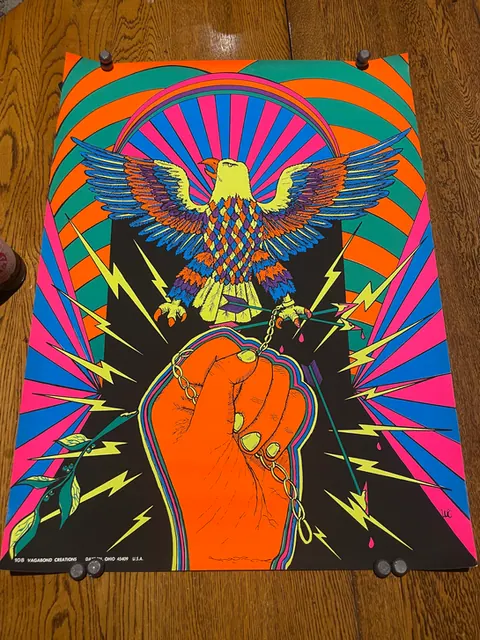 Original vintage blacklight poster 1965-1975 20”x27”