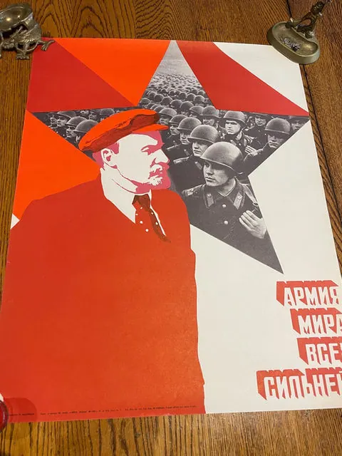 Original Soviet Lenin poster 58x42cm approx, 58 x 42 cm