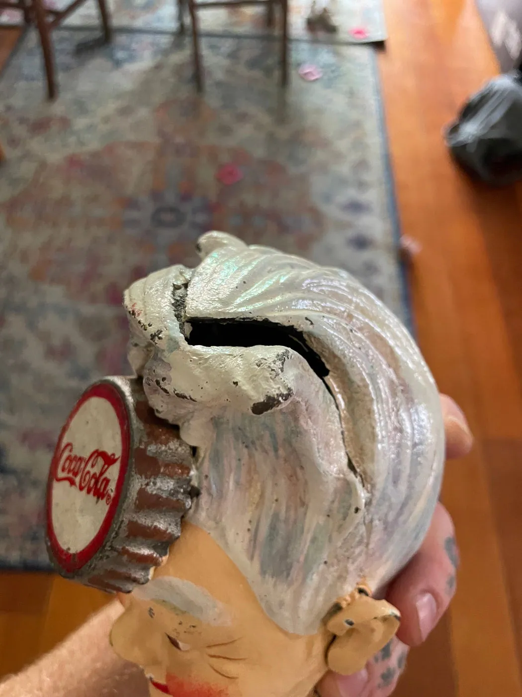 Odd Coca-Cola man, Cast Iron money-box. (Very Heavy), photo 8 of 9