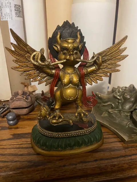 Tibetan Copper Winged Buddha Da peng Eagle Dap