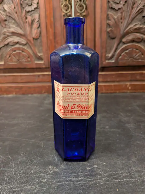 Antique Cobalt Blue Laudanum/Poison Bottle (1), “NOT TO BE TAKEN”, c.1890 to 1910
