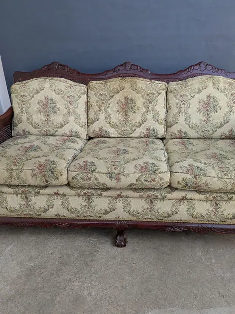 Vintage Timber Lounge Suite, Sofa & Two Armchairs (Set)