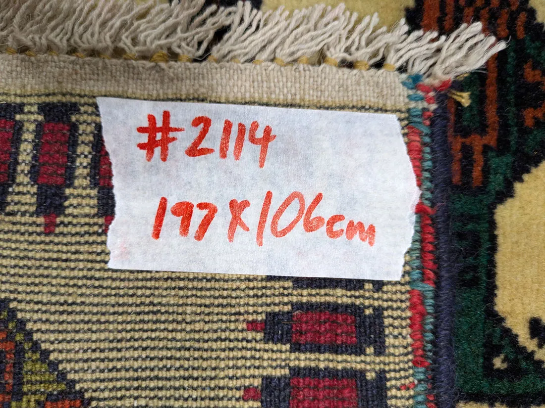 War Rug #2114, 197 x 106 cm, photo 8 of 8, the tag on the back