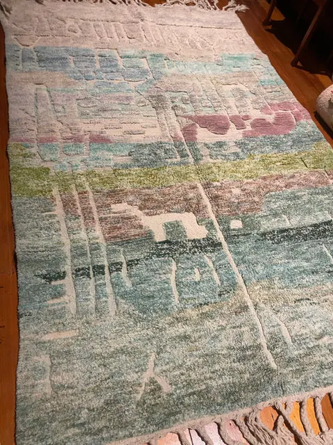 Icey Sea , Large Authentic Beni Ourain, Moroccan Rug, 260 x 165 cm