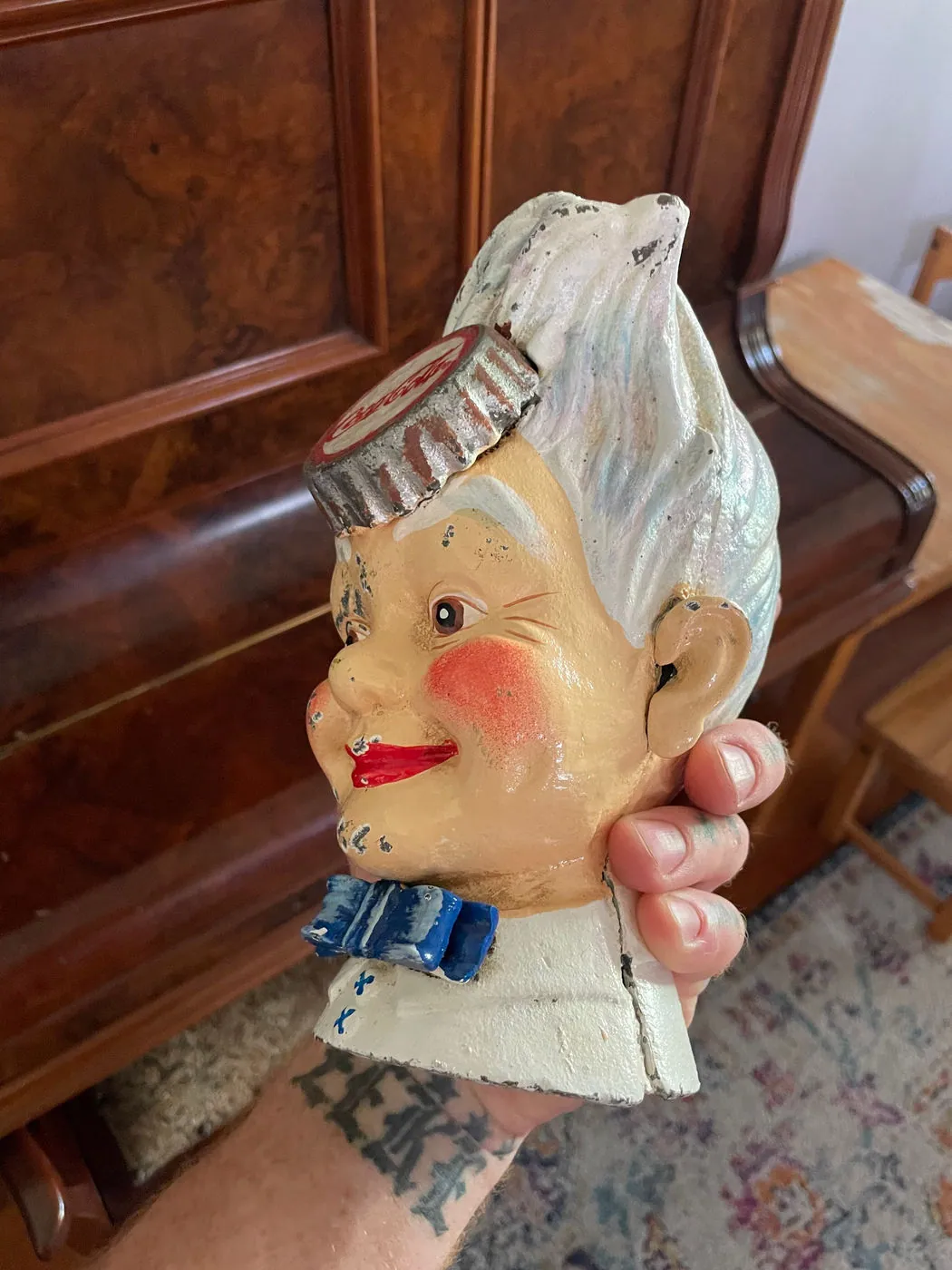 Odd Coca-Cola man, Cast Iron money-box. (Very Heavy), photo 3 of 9