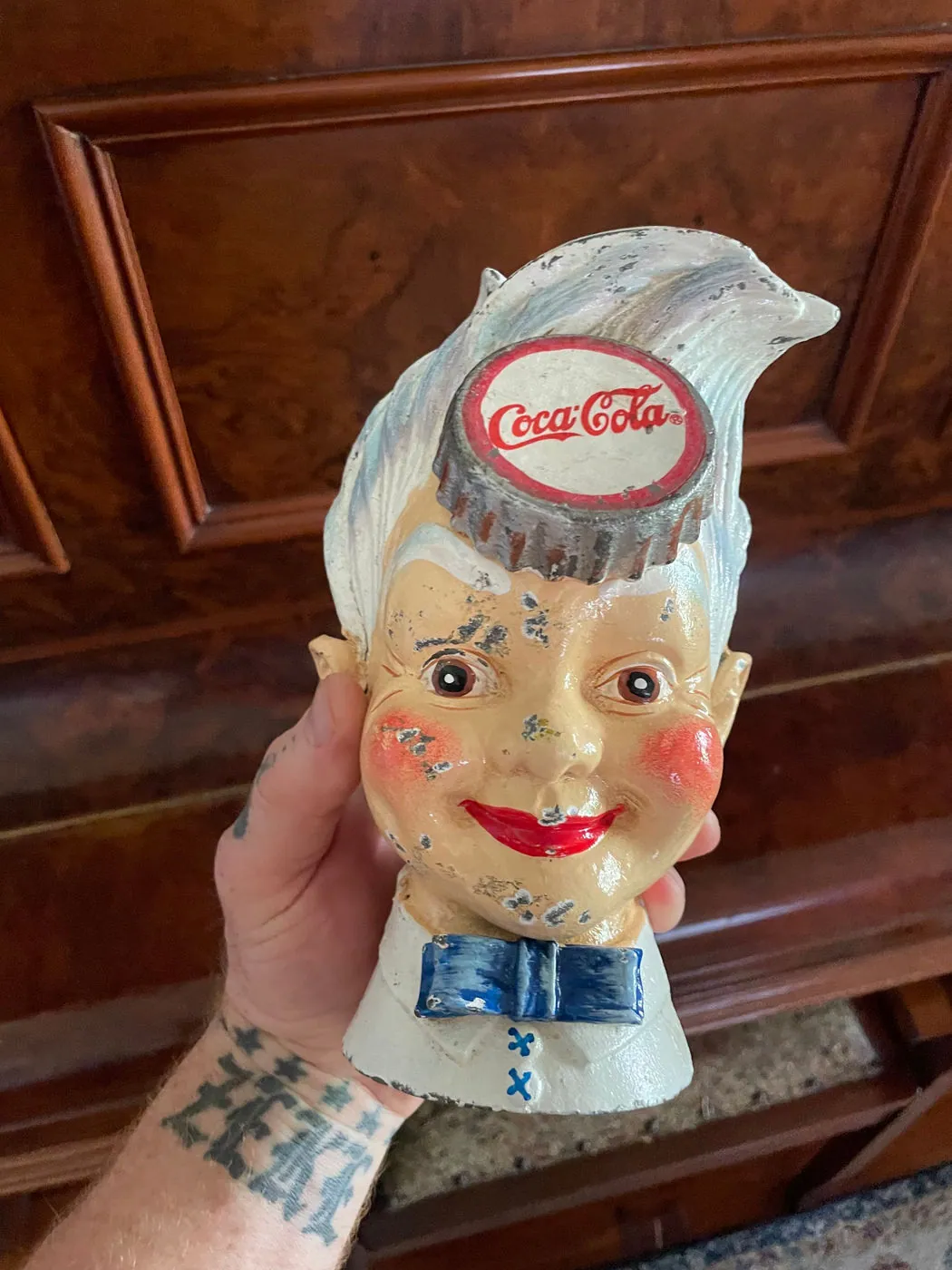 Odd Coca-Cola man, Cast Iron money-box. (Very Heavy), photo 5 of 9