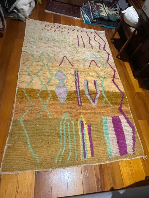 Brown Highlights, Boujad Authentic, Moroccan Rug, 255 x 160 cm