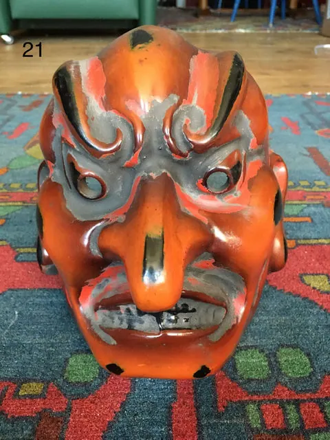 Large Vintage Hannya Mask 40x34cm, 40 x 34 cm