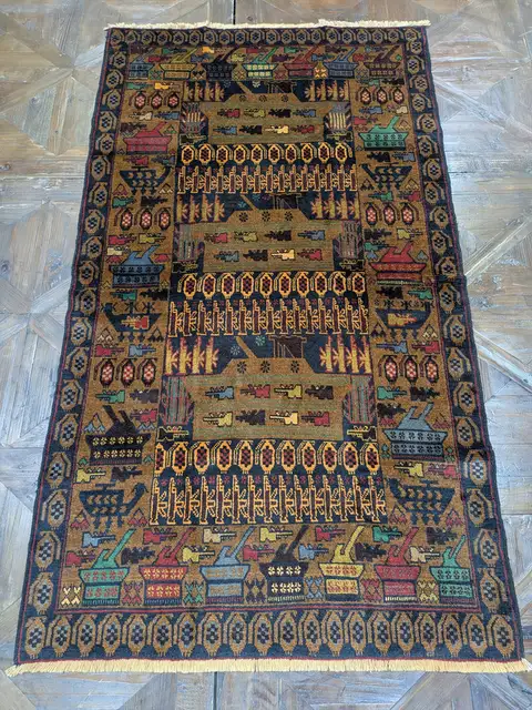 War Rug #2065, 202 x 113 cm