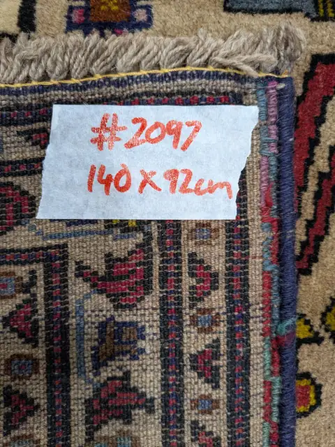 The back of rug 2097 with its size tag